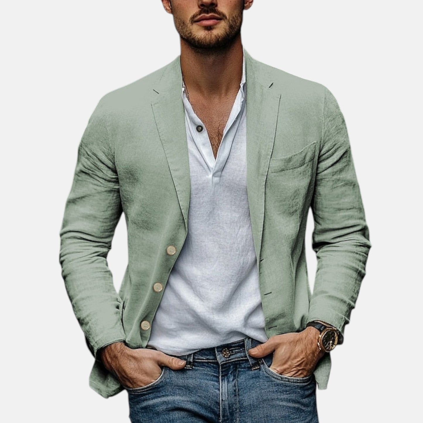 Eleganter Sommerblazer aus leichtem Leinen Milo