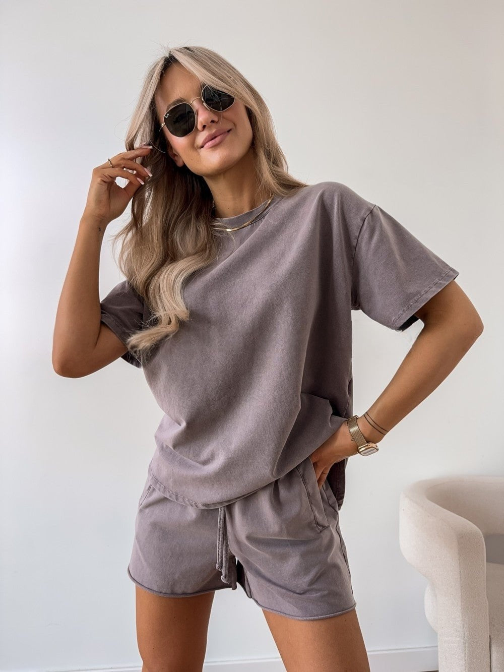 Lässige und bequeme 2-teilige Sommermode Rose