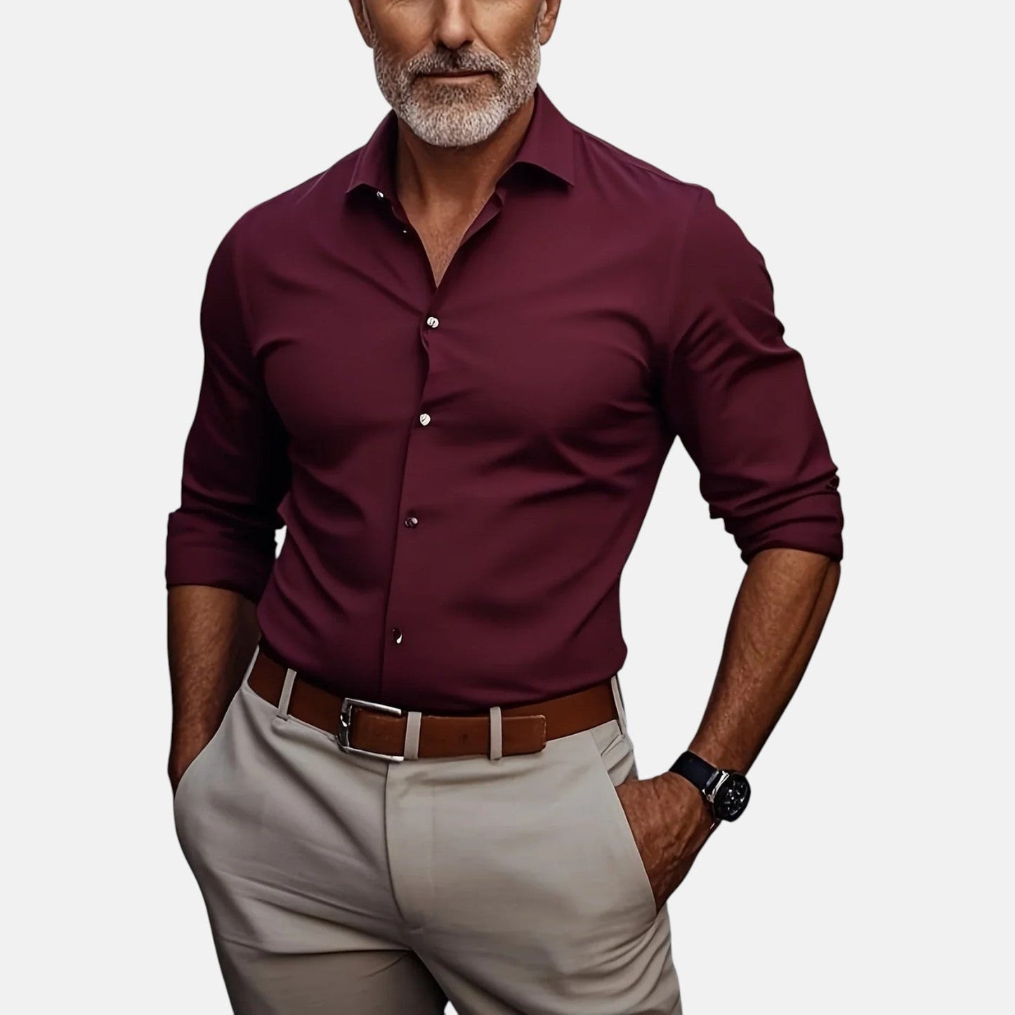 Slim Fit Business Hemd mit Knitterfrei Elias