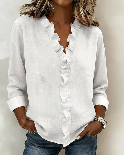 Edle V-Ausschnitt Bluse Dio