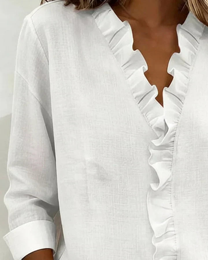 Edle V-Ausschnitt Bluse Dio