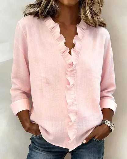 Edle V-Ausschnitt Bluse Dio