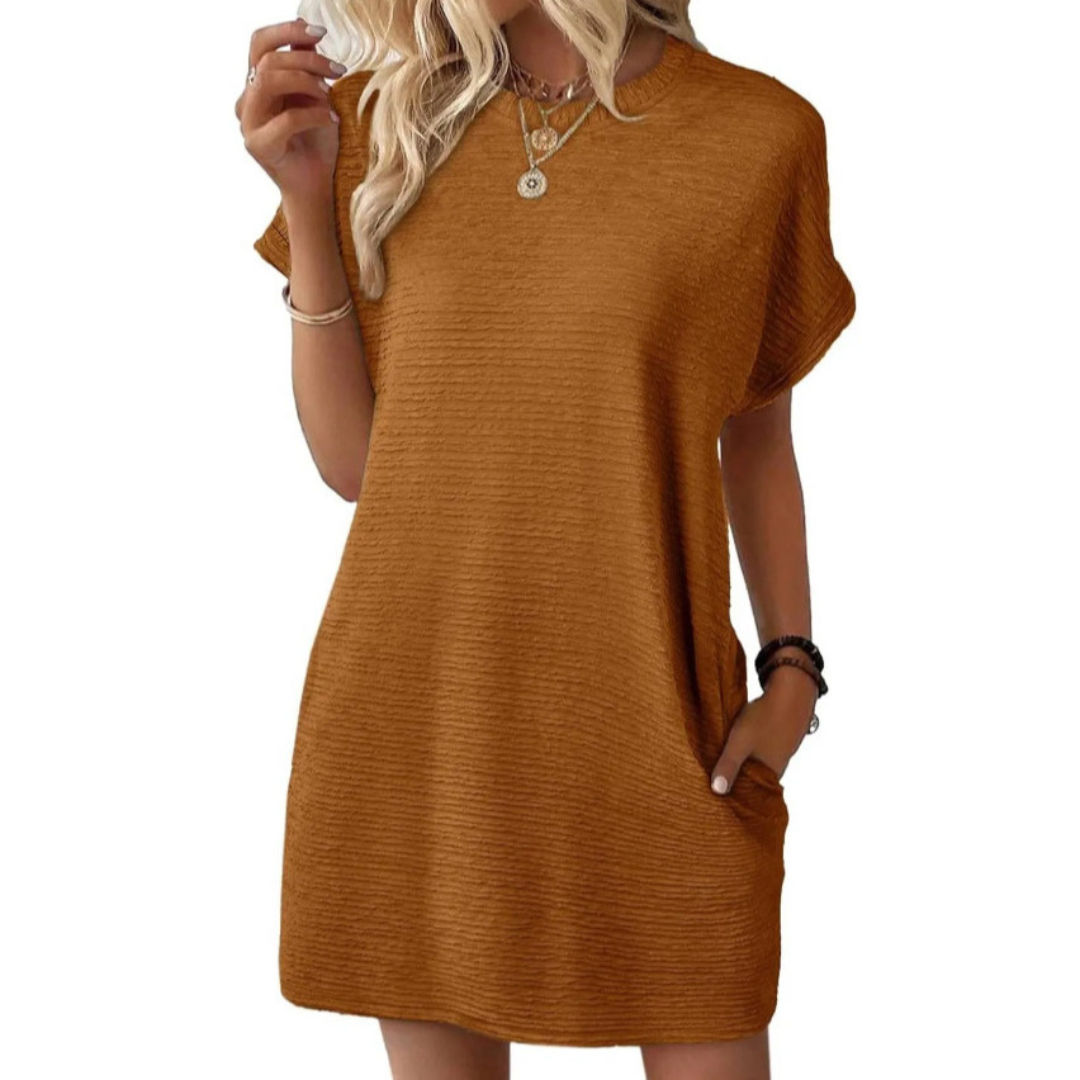 Minimalistisches Sommerkleid mit Rundhalsausschnitt Anouk
