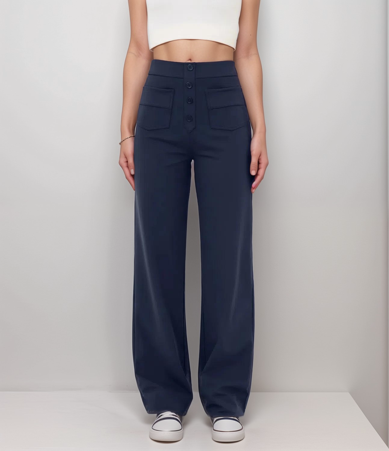 Elastische Hose mit hoher Taille Lala
