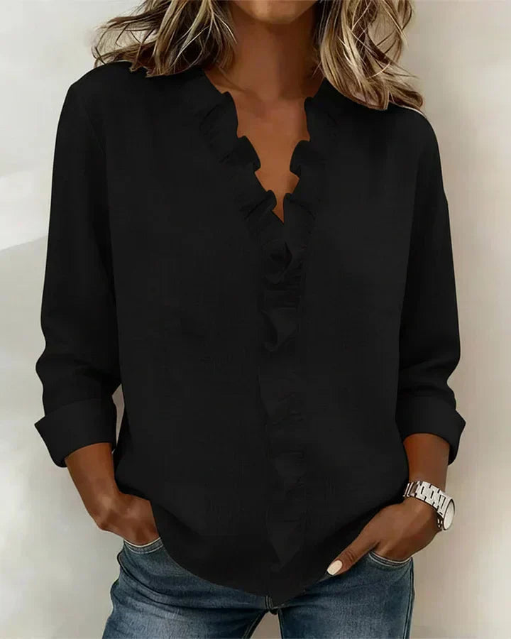 Edle V-Ausschnitt Bluse Dio