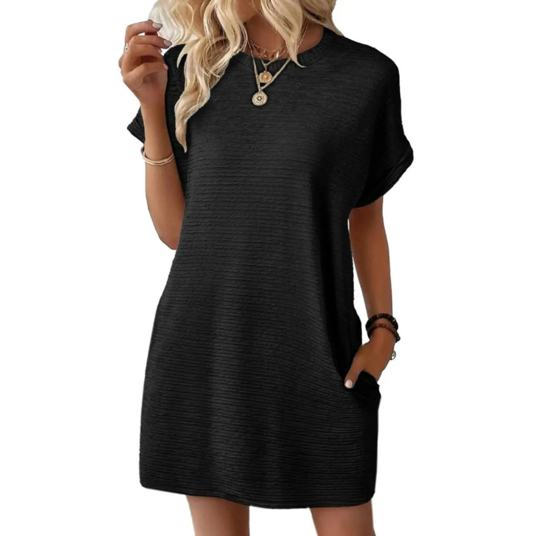 Minimalistisches Sommerkleid mit Rundhalsausschnitt Anouk