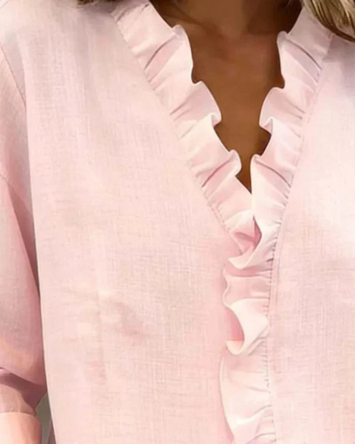 Edle V-Ausschnitt Bluse Dio