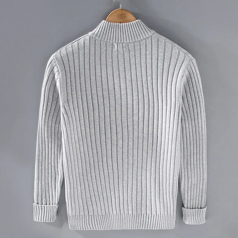 Lässige Zip-Up Strickjacke Alex