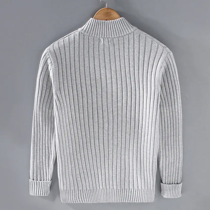 Lässige Zip-Up Strickjacke Alex