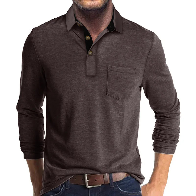 Langarmshirt in Unifarbe Kurt