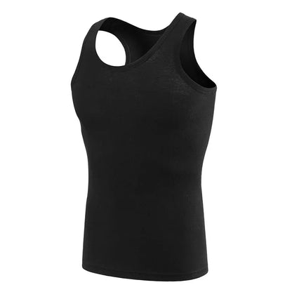 1/3 Pieces Men's Solid Color Basic Cotton Vest Youth Slim Exercise Sweat-absorbent T-shirt Middle-aged Comfortable Bottoming
