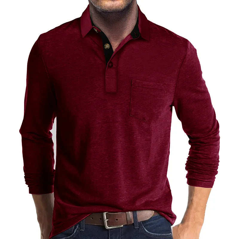 Langarmshirt in Unifarbe Kurt