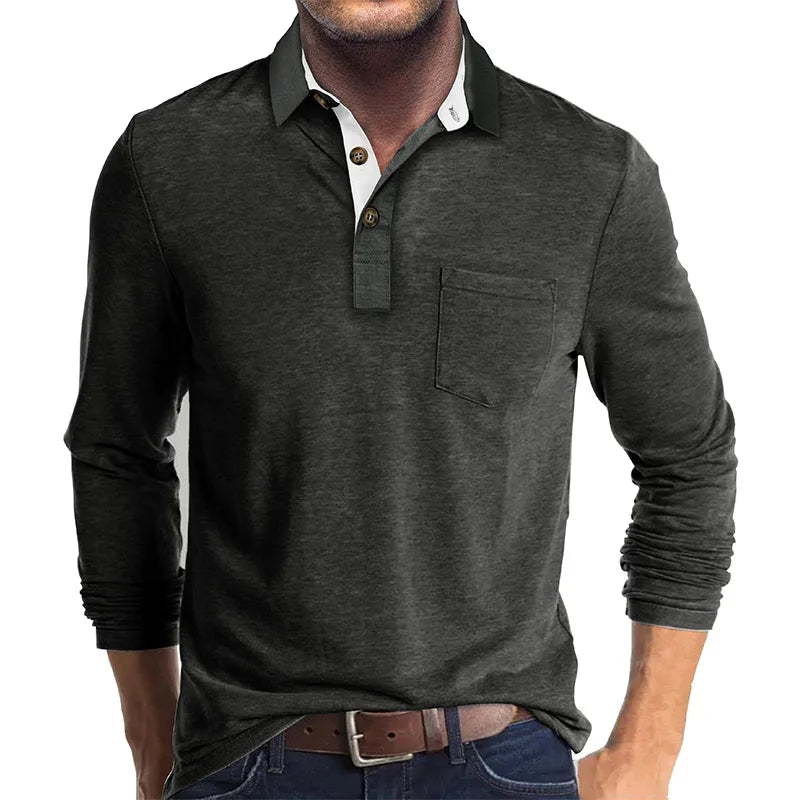 Langarmshirt in Unifarbe Kurt