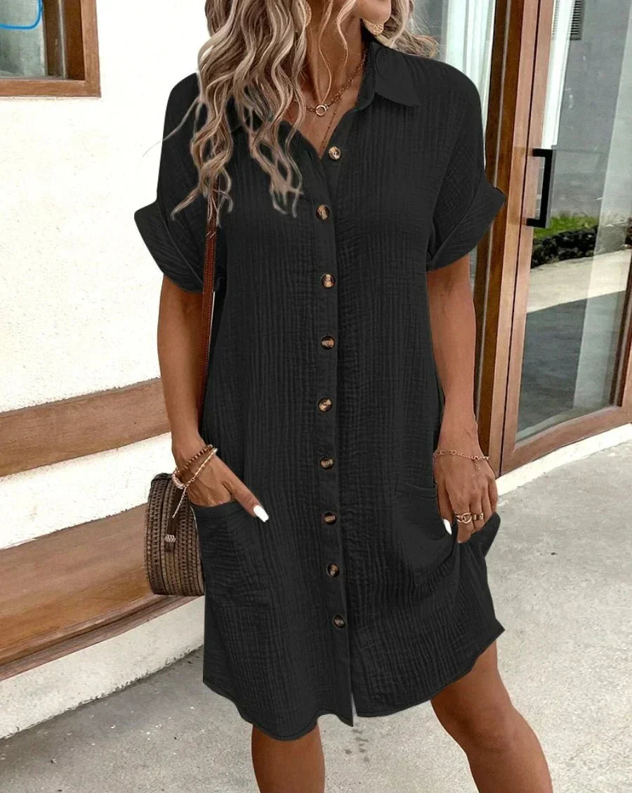 Bequemes Hemdkleid mit Knöpfen Christina