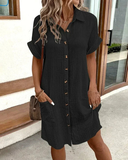 Bequemes Hemdkleid mit Knöpfen Christina
