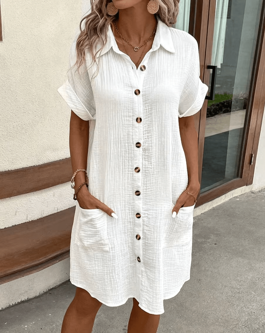 Bequemes Hemdkleid mit Knöpfen Christina