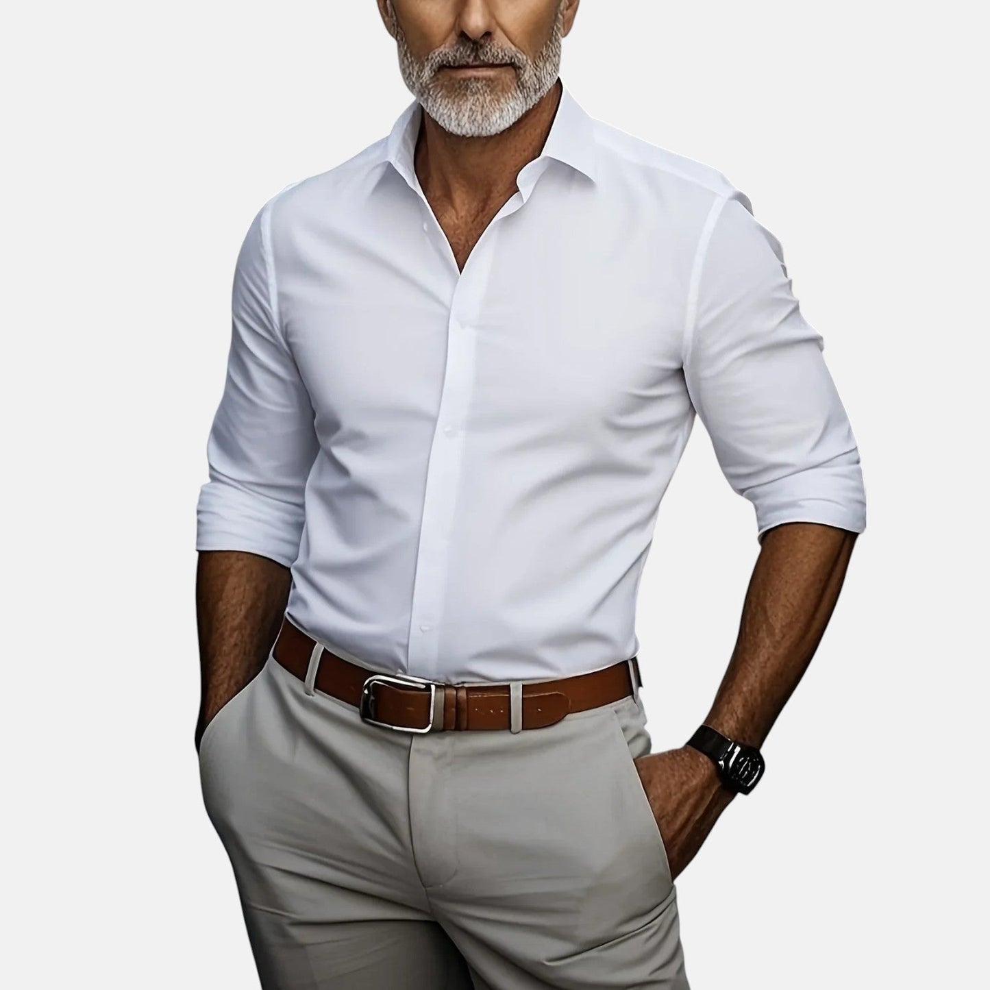 Slim Fit Business Hemd mit Knitterfrei Elias