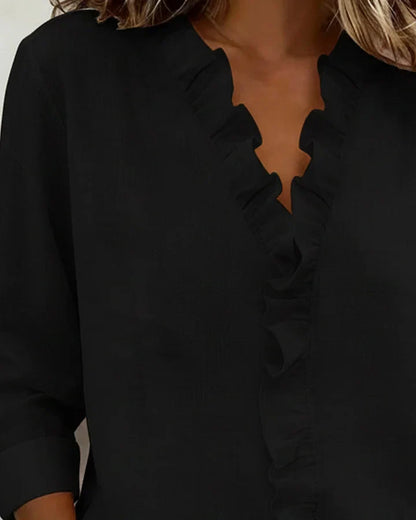 Edle V-Ausschnitt Bluse Dio