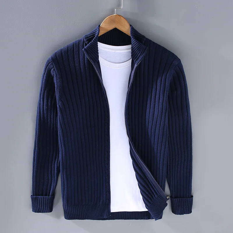 Lässige Zip-Up Strickjacke Alex