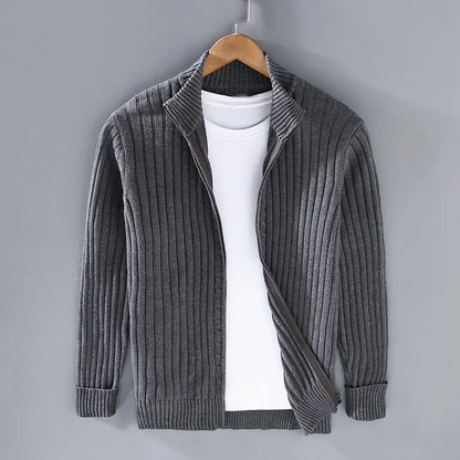 Lässige Zip-Up Strickjacke Alex