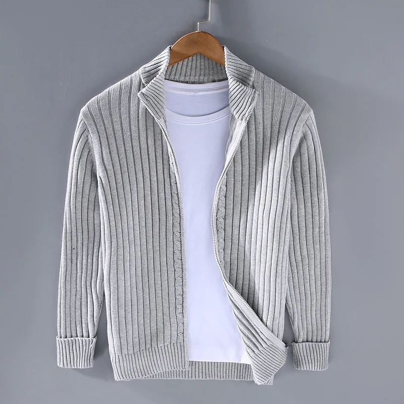 Lässige Zip-Up Strickjacke Alex