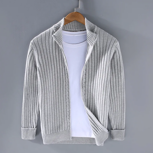 Lässige Zip-Up Strickjacke Alex