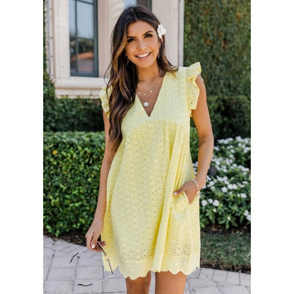 Sommerkleid mit Taschen, Spitze & Integrierten Shorts Tina