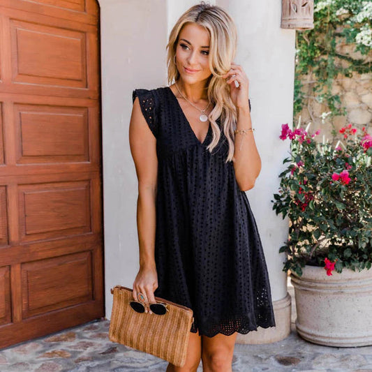 Sommerkleid mit Taschen, Spitze & Integrierten Shorts Tina