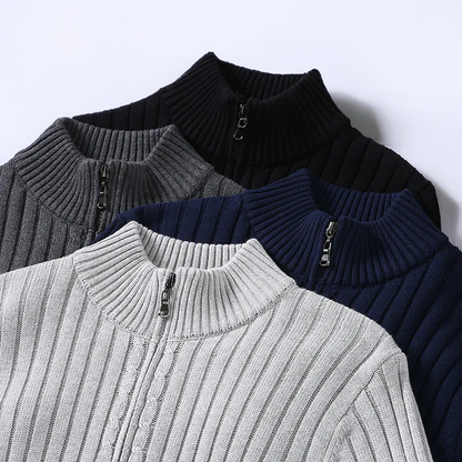 Lässige Zip-Up Strickjacke Alex