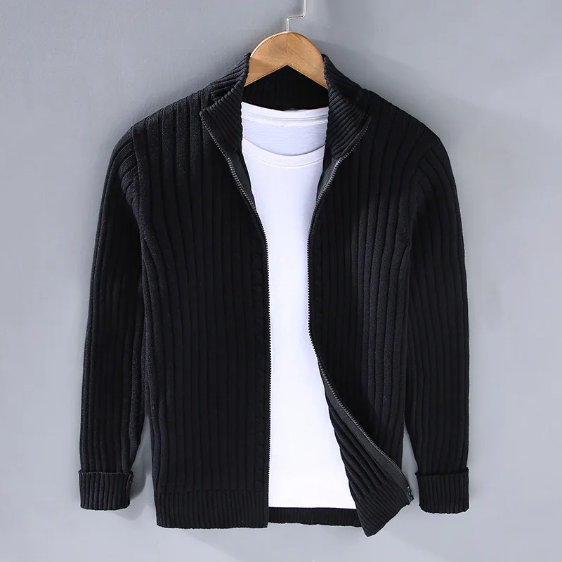 Lässige Zip-Up Strickjacke Alex