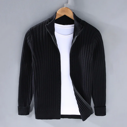 Lässige Zip-Up Strickjacke Alex