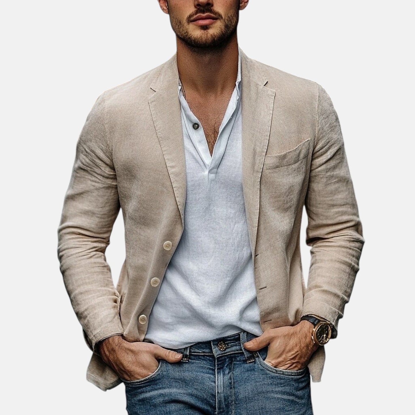 Eleganter Sommerblazer aus leichtem Leinen Milo