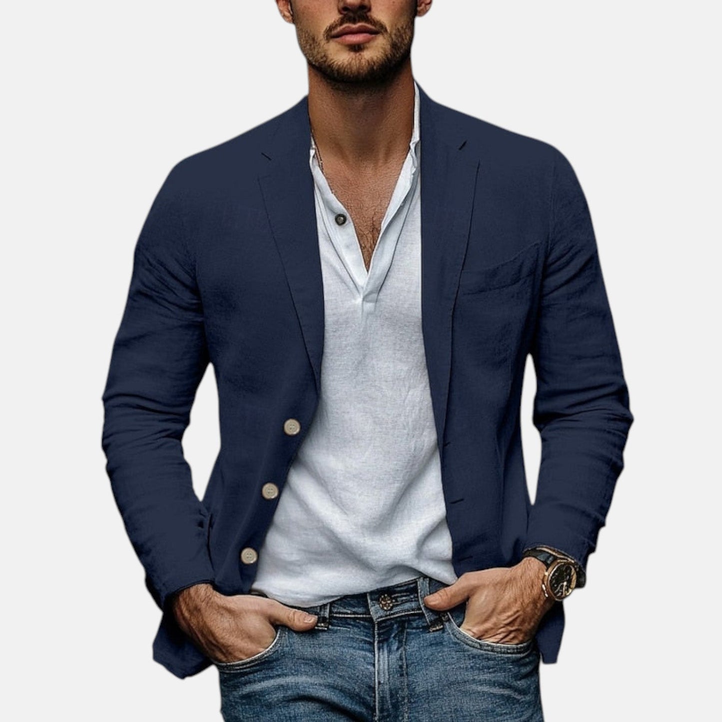 Eleganter Sommerblazer aus leichtem Leinen Milo